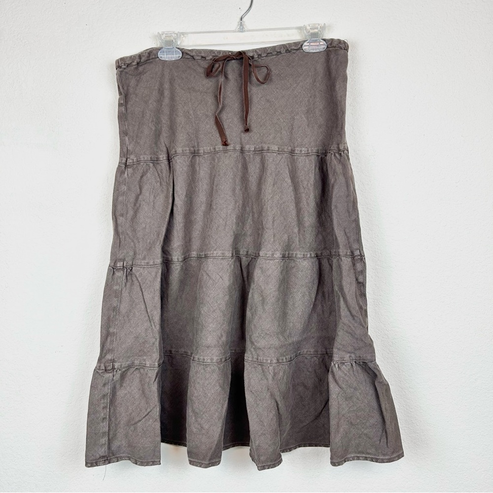 Allen Allen Brown A Lined Tiered Women's Skirt